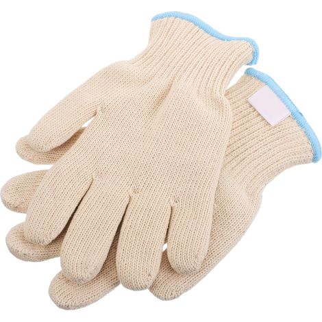 Gants résistant chaleur, en coton isolé, antidérapant, double couche, 26 cm, pour barbecue, pâtisserie et grillades (1/4)
