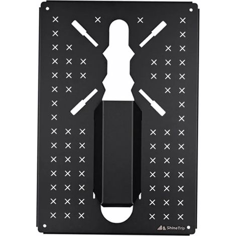Table de camping IGT portable, en acier inoxydable noirci, avec combinaison libre et amovible, réchaud de camping portable. (1/5)