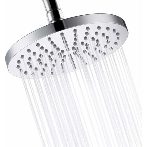 Cabezal de ducha fijo de 20 cm/8 pulgadas, cabezal de ducha antical para baño giratorio. (1/5)