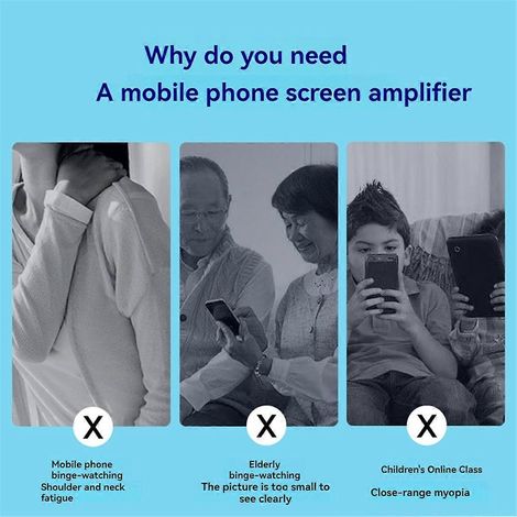 Faltbare Handy-Lupe mit HD-Bildschirmerweiterung
