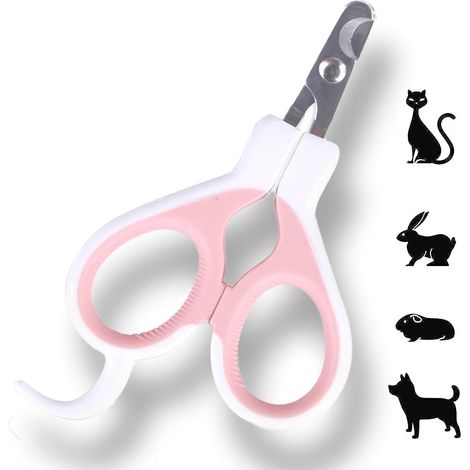 Coupe-ongles pour chats, lapins et cochons d'Inde, avec une lame sûre, de couleur rose, pour un entretien soigneux des griffes en milieu domestique.-AquaForge (1/4)