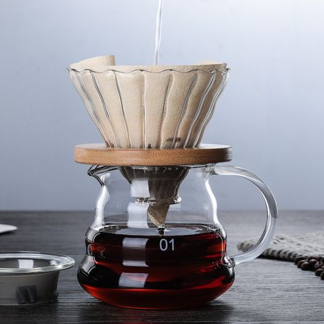 Filtre À Café En Acier Inoxydable - Pour Filtre V60 - Compatible Hario V60 2.0 Et 3.0 - 600 ml Et 350 ml - Lot De 2 (1/4)