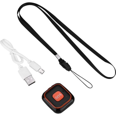 Mini-GPS-Tracker für Kinder – Persönlicher SOS-Alarm mit App-Tracking (Schwarz)