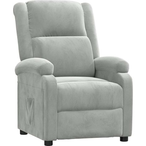 vidaXL Sillón reclinable de terciopelo gris claro (1/2)