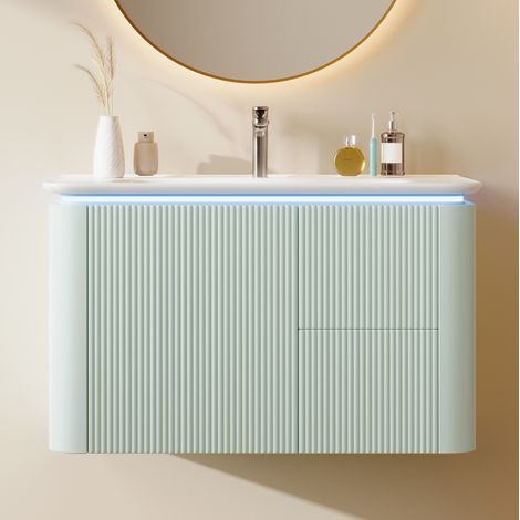 Mueble de baño con lavabo 80,5 x 47,5 x 51 cm verde DESVIAE (1/5)