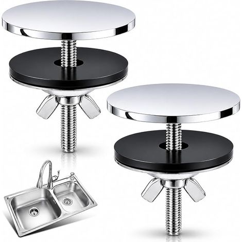 2 PCS Cache Trou évier Universels 51 mm, Bouchon évier Cuisine et Lavabo, Cache Trou Mur et Cache Trou évier Pratique, Bouchon Lavabo Salle de Bain Durable En Laiton Chromé, Installation Facile Pour C (1/5)