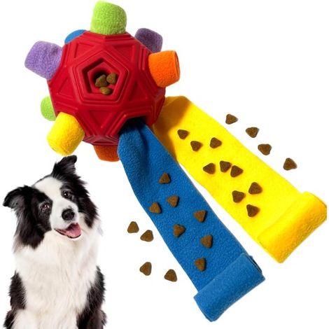 Palla olfattiva per cani, giocattolo interattivo, cerca cibo, tappetino olfattivo, dispositivo a rilascio lento del cibo, giocattolo educativo per cani (rosso) (1/5)