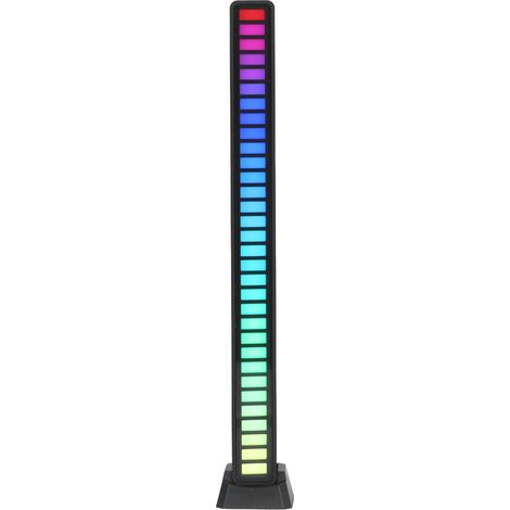RGB-Lichtleiste mit Sprachsteuerung, Ambientebeleuchtung, Musik-Atmosphärenlampe, USB-Anschluss für Auto, Heimstudio, Schwarz (1/5)