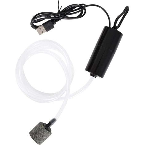 Aquarium Pompe à air USB Mini Pompe à Oxygène Silencieuse Pompe à muet Portable Pompe réservoir Poisson économie d'énergie pour Aquarium extérieur