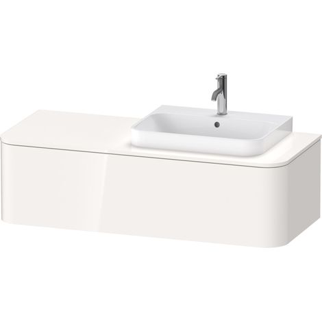 Duravit Happy D.2 Plus Meuble sous-lavabo pour console murale, 1300x550 mm, 1 tiroir, pour lavabo Position droite, Couleur (avant/corps): Laque mate en soie Nordic White - HP4932R3939 (1/5)