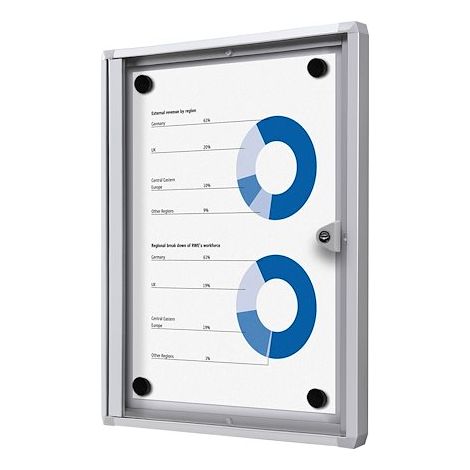 Vitrine d'affichage intérieur fond acier laqué - 1 feuille - Maxiburo (1/4)