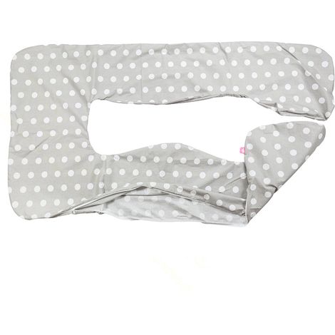 BabyUniverse Schwangerschaftskissenbezug Typ U, 100 % Baumwolle – Graue Punkte (1/4)