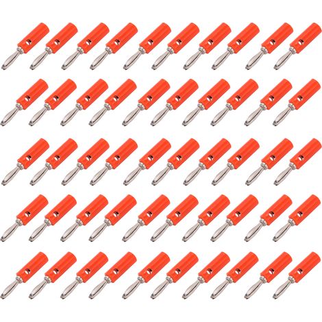 Fiche banane JT-002 4 mm, nouveau type, connecteur sans soudure pour instruments pédagogiques, rouge