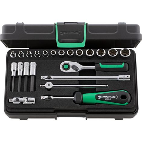 Set di chiavi a bussola 40/44/17/5QR 22 pezzi, 1/4 di pollice, apertura da 3,5 a 13 mm, Z.80, 6 pezzi (1/3)