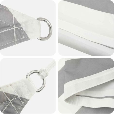 Voile d'ombrage gris clair et blanc 3 x 3 x 3 m – Anti-UV pour jardin, terrasse et extérieur, espace ombragé (1/5)