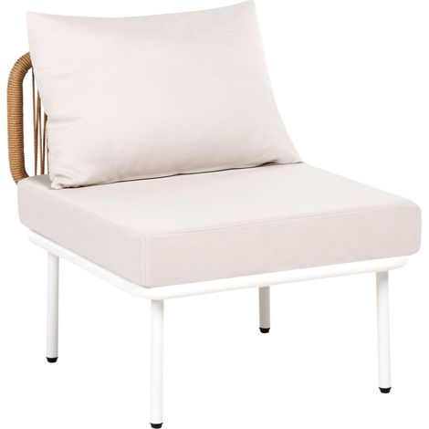 Garden Chair Light Beige 1-Seat Section PE Rattan with Cushions Corner Module Modern Rustic Style BAUCINA (1/5)