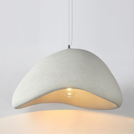 Lustre Personnalisé Créatif D'Intérieur 60CM Plafonnier Rétro E27 Suspension Lustre Moderne Blanc (1/5)
