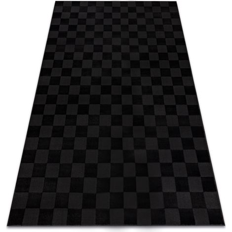 Teppich AURA EB112 Schwarz / Anthrazit - Schachbrett, strukturell, modern black 80x150 cm (1/5)