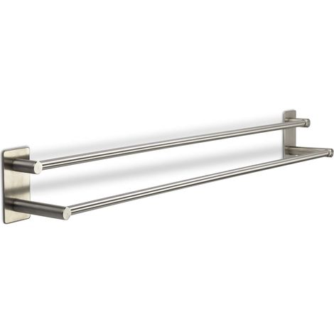2er Pack - Selbstklebende Hakenleiste TALIDA aus Edelstahl Länge: 735 mm 2-fach (1/4)