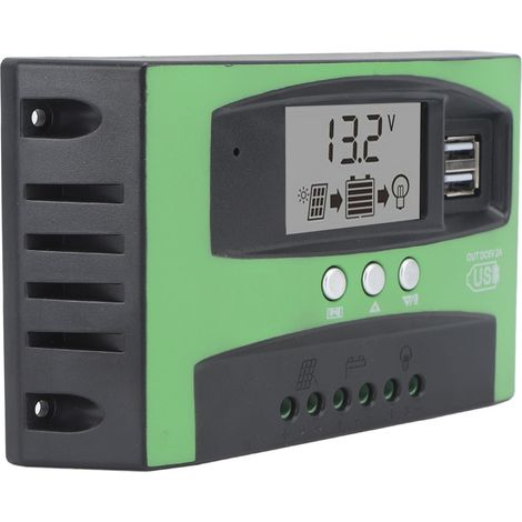 Contrôleur de charge solaire avec double port USB 12 V/24 V MPPT pour panneaux solaires résidentiels, industriels et commerciaux, 20 A (1/5)