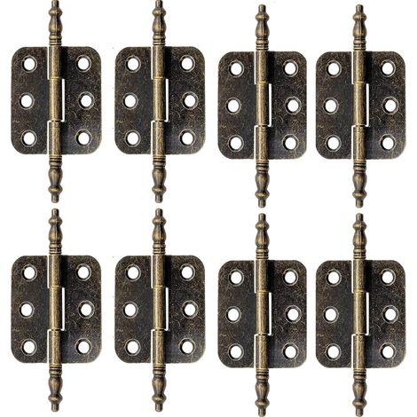 8 Stück Vintage Messing Scharniere 70x35mm bronze antik für Schmuckkiste Holzschrank