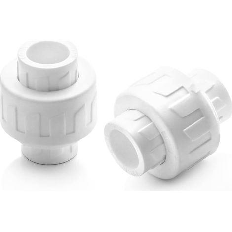 Raccords PVC, lot de 2 raccords rapides 1/2", adaptateurs avec joint torique EPDM, raccord à emboîtement blanc (1/5)
