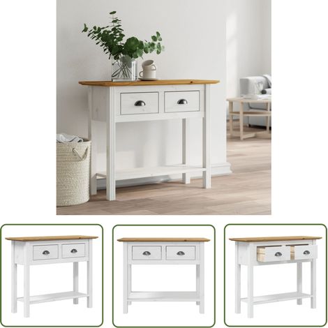 The Living Store Konsolentisch BODO Braun 91x35x74 cm Massivholz Kiefer - Konsolentisch - Wohnzimmermöbel - Sideboard - Kiefernholzmöbel - Französischer Stil (1/5)