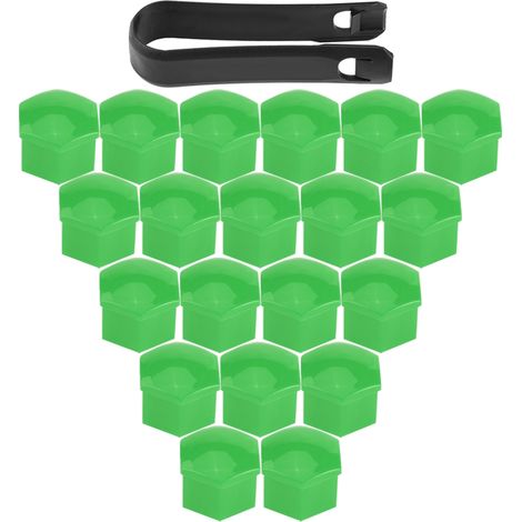 20Jantes Moyeu Cache Écrous Boulons Vis Protection Pneu Capuchon Vert Lot Universel (1/5)