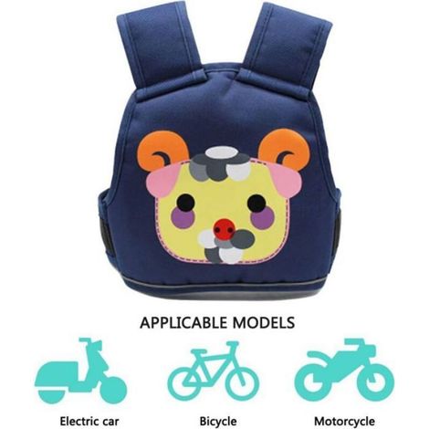Harnais De Sécurité Moto Enfant - Tissu Oxford Réglable Avant Arrière - Pour Moto Vélo Voiture Électrique - 1 Pièce (1/4)