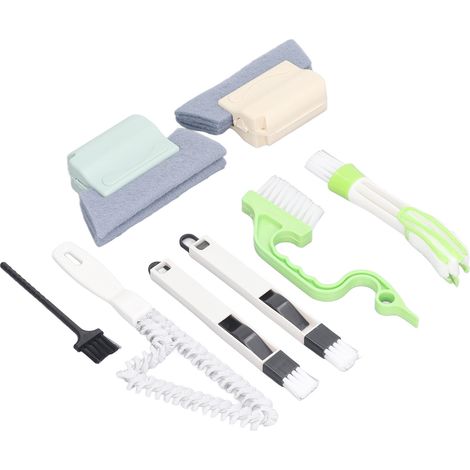 Ensemble de 8 brosses de nettoyage pour rainures, volets et appareils ménagers, pour le nettoyage des coins et des interstices de la cuisine et de la salle de bain. (1/5)