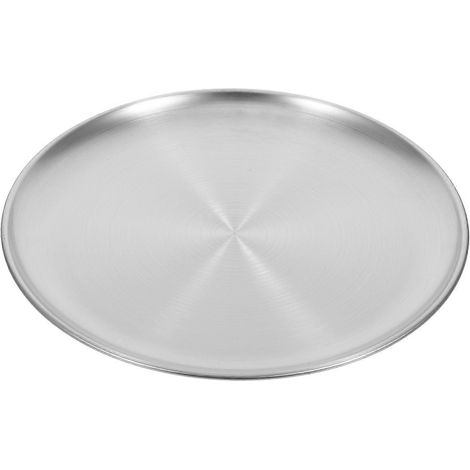 Plateau alimentaire épais en acier inoxydable, plaque ronde pour griller les fruits et légumes (1 pièce). (1/5)