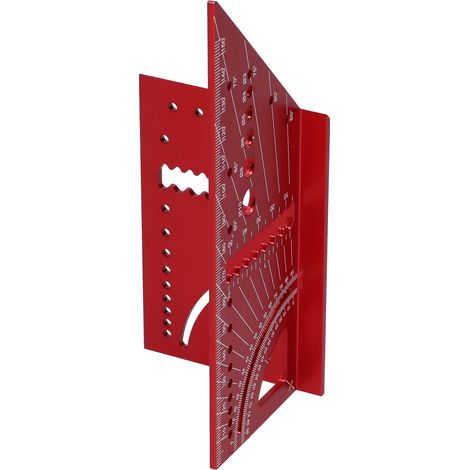 Winkelmesser für Holzbearbeitung aus Aluminiumlegierung, 3D-Gehrungswinkelmesser (45°/90°) (1/5)