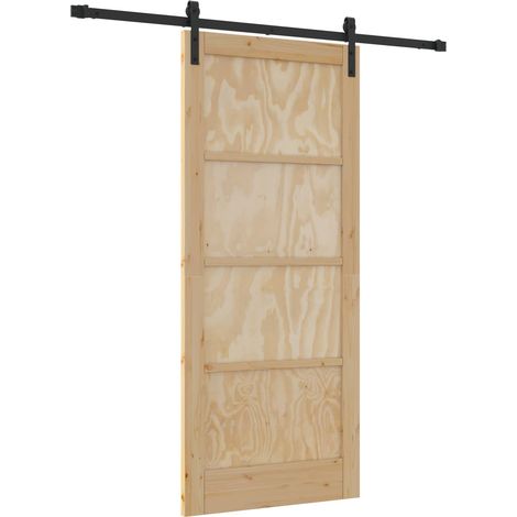 Maison Exclusive - Porta scorrevole Naturale e Nero 86 x 198,5 cm