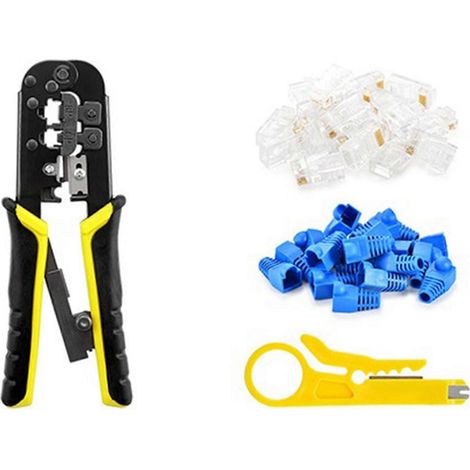 Pince à sertir RJ45 avec coupe-fil et dénudeur pour câbles réseau Ethernet (1/4)