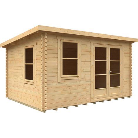 14x10 The Belton 44mm Cabin - L415 x W295 x H232.8 cm - Solid Wood/Softwood/Pine - Natural