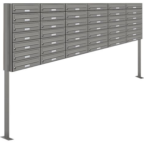 42er Premium Standbriefkasten RAL 9007 freistehend Postkasten Ständer 6x7 (1/5)