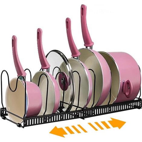 Porte-couvercles extensible - Étagère à couvercles - Organisateur - 14 Rosé (1/5)