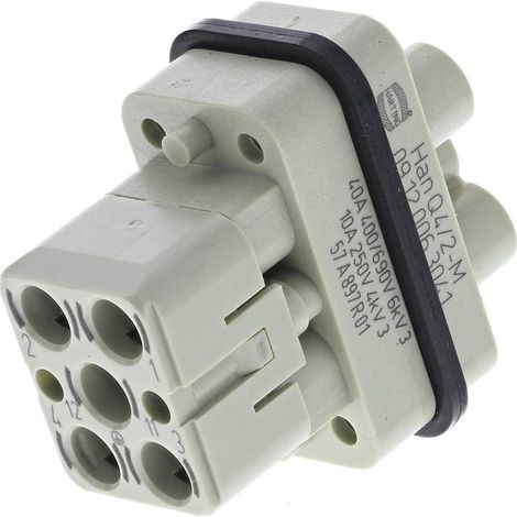 Harting 09 12 006 3041 Inserto maschio Han® Q 4 + 2 + PE A crimpare 1 pz. (1/3)