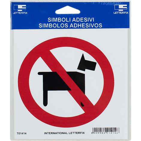 Señal adhesiva prohibido perros, plástico resistente 17x17 cm, uso interior y exterior - MARCA