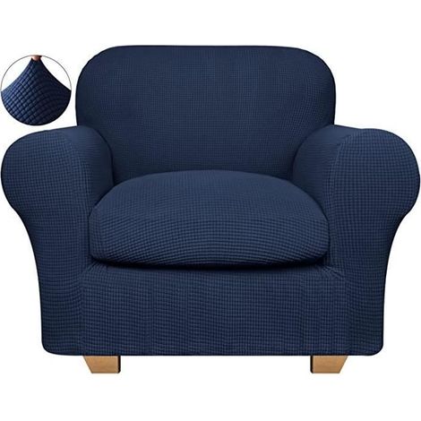 Housses de canapé 1 Place Avec Accoudoirs Housse pour Fauteuil Élastique Canapé Protection Extensible avec Housse de Coussin (1/4)