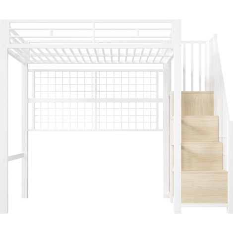 CAIziLit mezzanine, 90 x 200 cm, structure en fer, échelle de rangement (1/5)