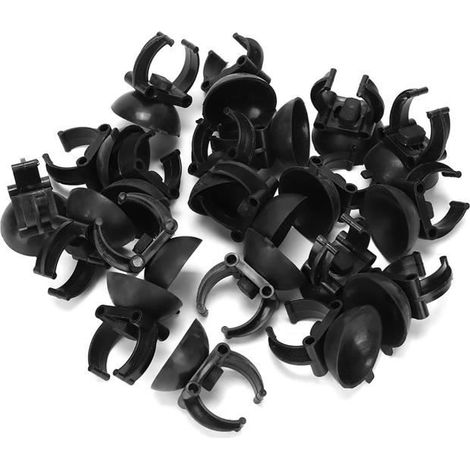 Qiilu Ventouse d\'aquarium 20 pièces / ensemble tiges de chauffage d\'aquarium Clips réservoir de poisson PVC ventouse ligne d\'air (1/4)
