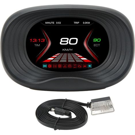 Compteur numérique OBD HUD, affichage de la température, de la vitesse, du kilométrage, de la pression, jauge de Diagnostic automatique, tension de survitesse, tableau de bord, outil d'alarme (1/5)