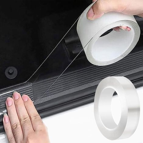 Film transparent autocollant de protection de peinture et de seuil de portière dimensions 3 cm x 10 m pour voitures motos et vélos (1/5)