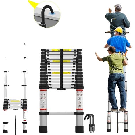 Échelle télescopique, acier inoxydable durable, design antidérapant, 4,4 millions (1/5)