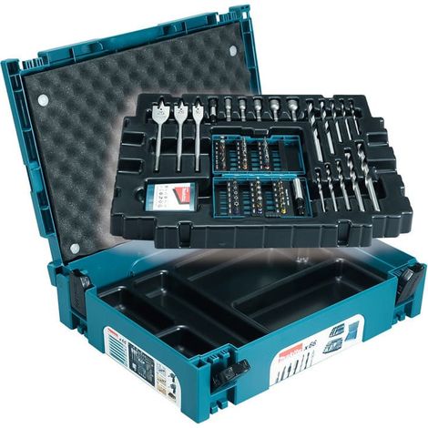Makita – Coffret d'accessoires 66 pièces – 10 embouts longs 25 mm – 36 embouts courts 25 mm – 5 forets à métaux – Coffret MAK-PAC (1/10)