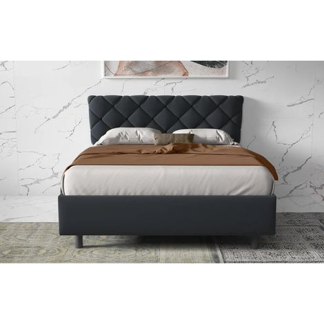 Letto matrimoniale contenitore 160x200 – Stile deciso e funzionalità quotidiana - BOSS  Grigio Antracite