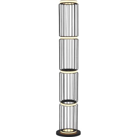 Piantana Industrial-Nordico Circolo Alluminio Bianco Silicone Nero Led 35W 3000K