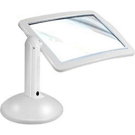 Loupe de lecture portable 3x grand format, mains libres, rotative à 360°, avec éclairage et support. (1/5)
