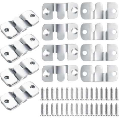 16 Pièces Support Montage Encastré Dissimulé, Supports Suspension Emboîtement Robuste, Connecteur de Meubles, Matériel Suspension Mural Acier Inox Suspendu pour Photos, Miroirs, Sffichage d'image (1/5)